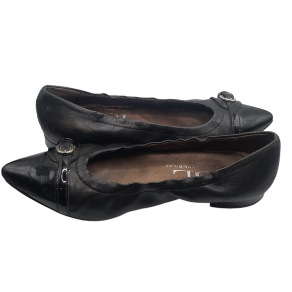Attilio Giusti Leombruni AGL BLACK PATENT LEATHER Pointed-T Ballet Flats Size 38 - Picture 8 of 12